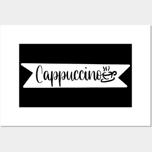 Cappuccino - Retro Vintage Coffee Typography - Gift Idea for Coffee and Caffeine Lovers Posters and Art